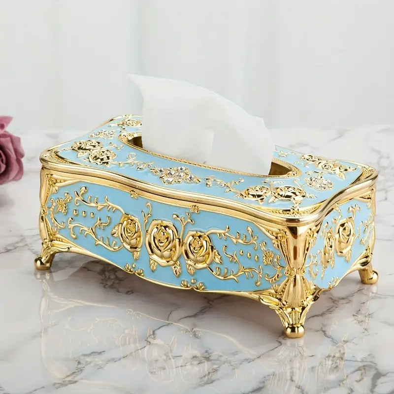 Rose Embossed Tissue Box, Luxurious Elegant Design Tissue Holders