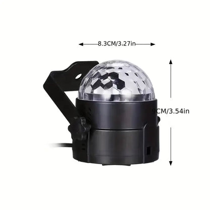 1pc Bring The Party To Life With Sound Activated RGB Disco Ball Lights - 7 ModesRemote Control, Perfect For Home Room Dance Parties, Bars, Karaoke, Weddings & More!