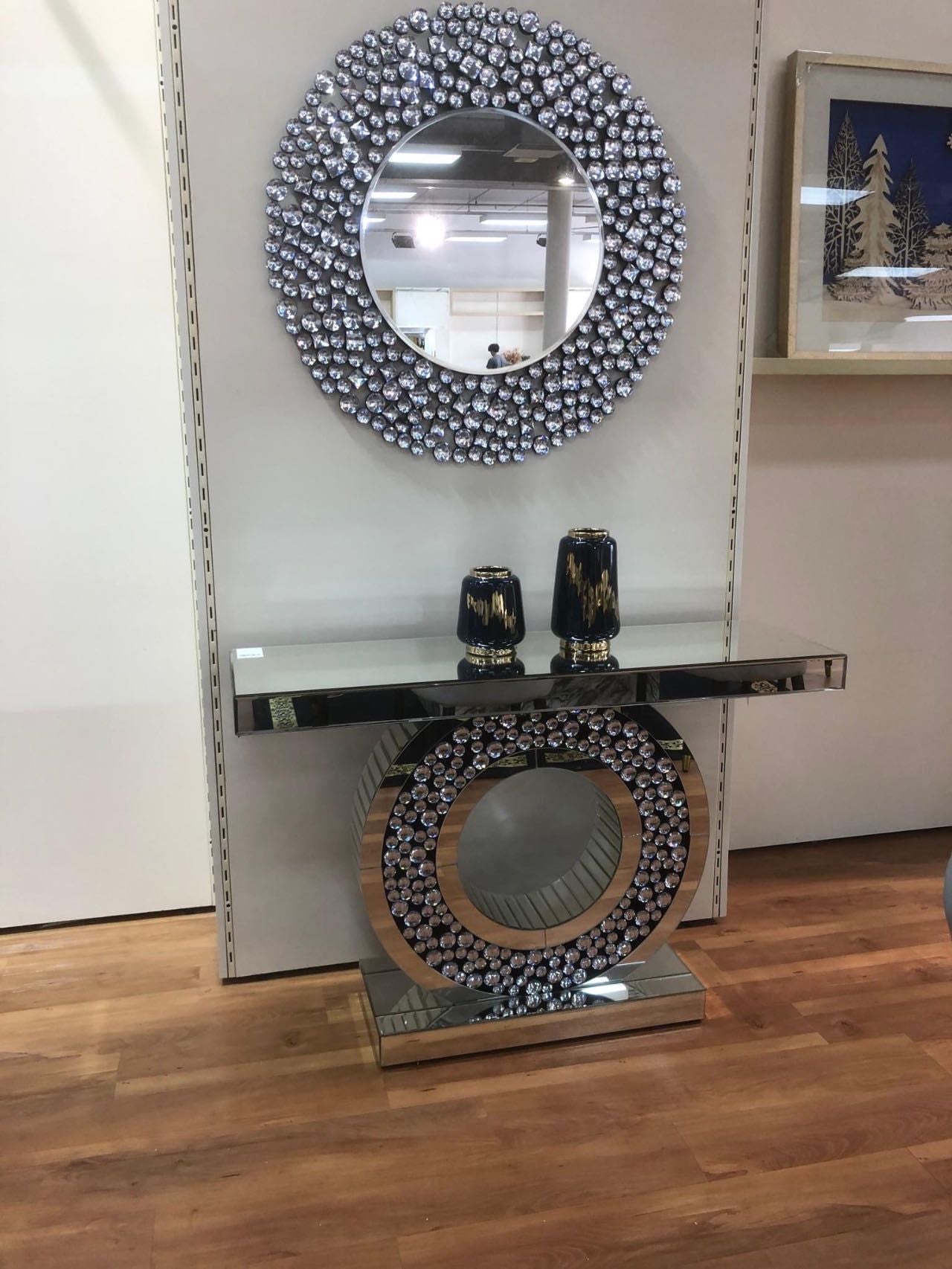 Designer Console Table + Mirror Set