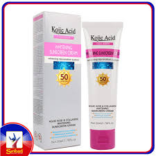 Kojic Acid Collagen Whitening Sunscreen Cream UV Protect Moisturize Waterproof